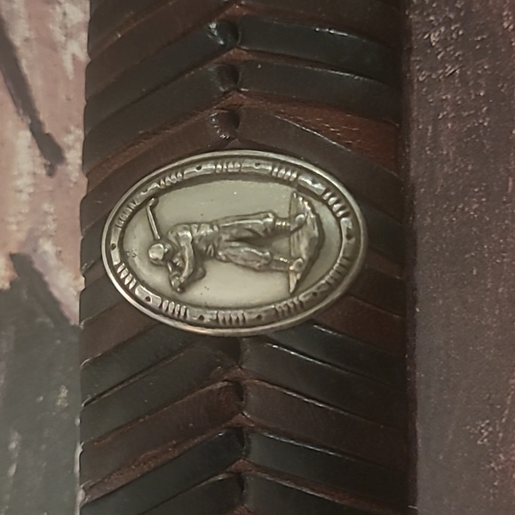 ONYX BY BRIGHTON WOVEN LEATHER GOLF BELT - Picture 9 of 11